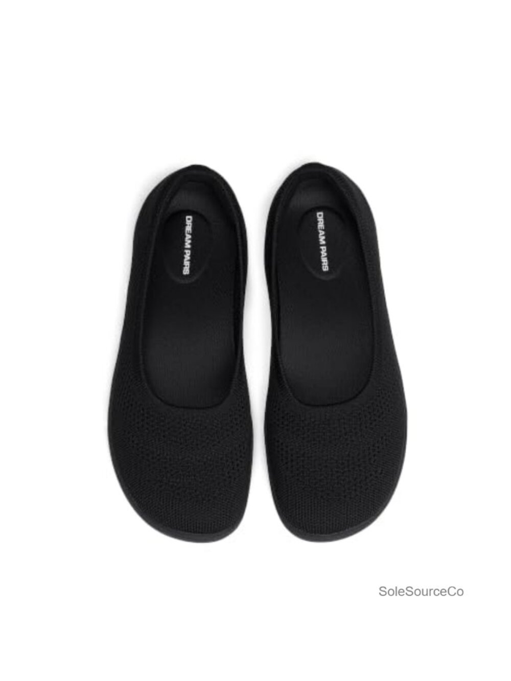 Women's Wide Toe Ballet Flats - Knit Upper, Cushioned Insole, Flexible TPR